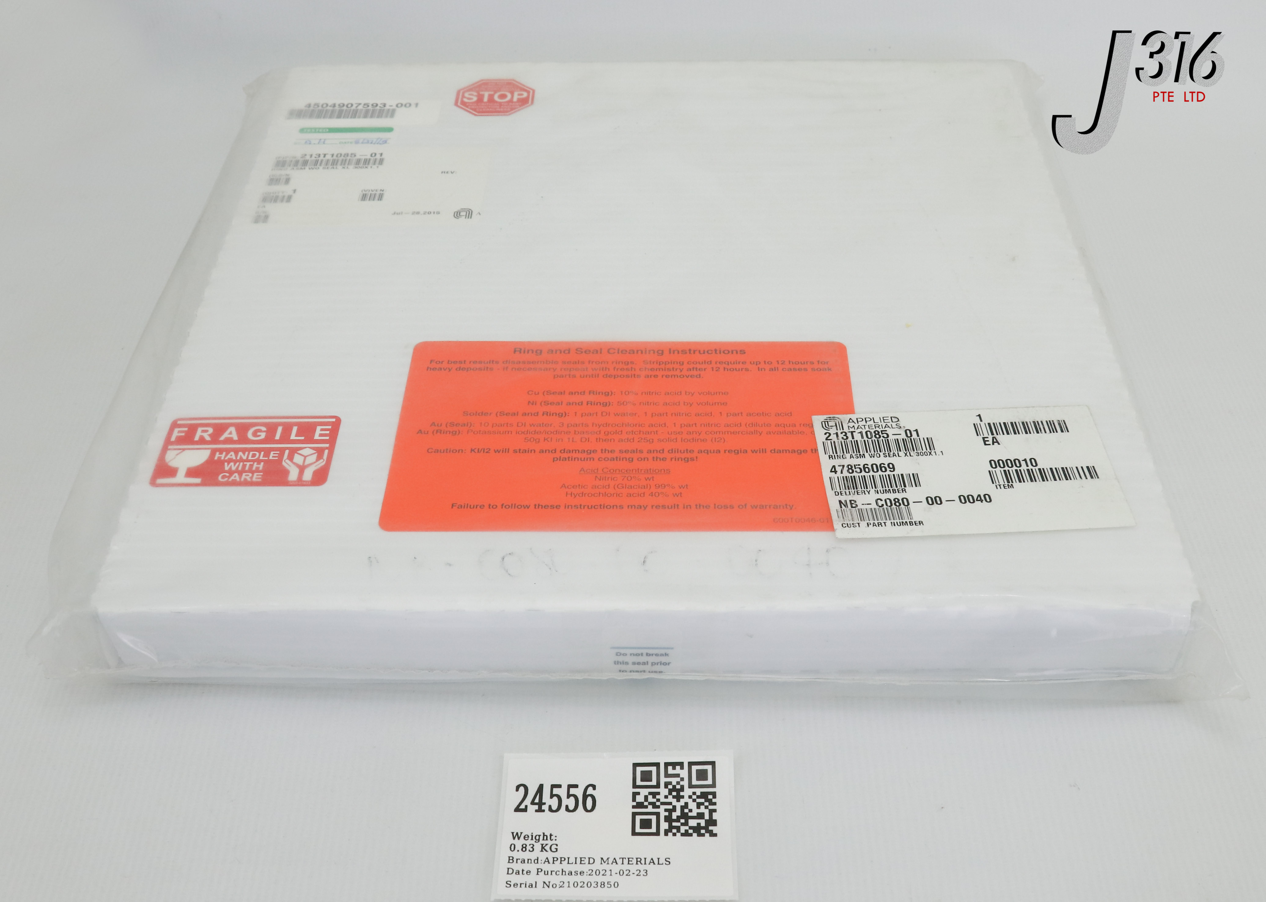 Summer　SALE　⑮ 24556 APPLIED MATERIALS SEMITOOL RING ASM WO SEAL XL 300X1.1 (NEW